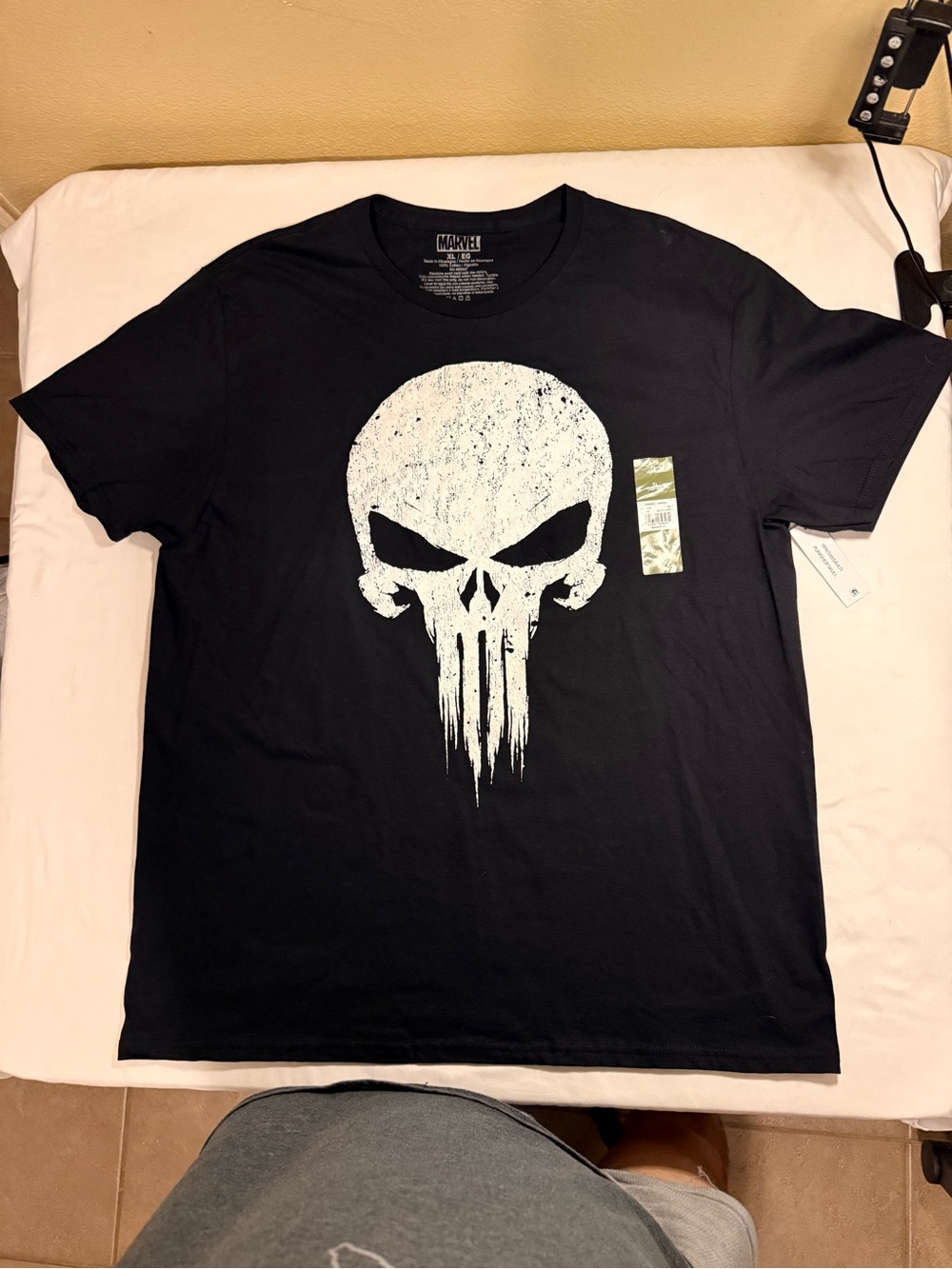 Marvel Black Men’s Punisher Skull Short Sleeve Tee